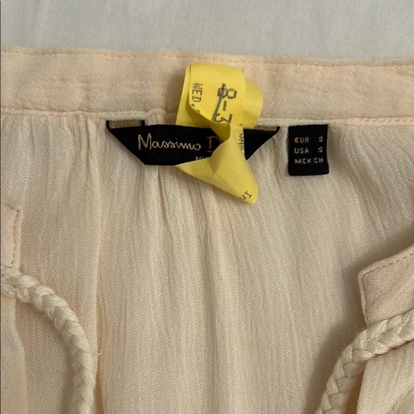 Massimo Cream Tie Front Lace Blouse - Picture 5 of 12